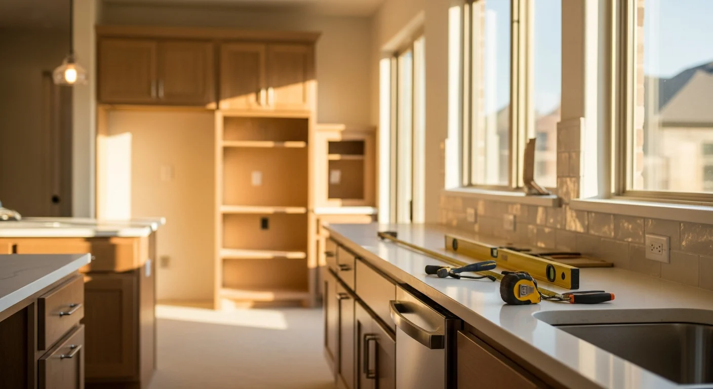 Modern kitchen remodel with custom cabinetry and countertops